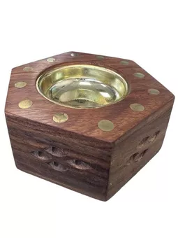 Porta carbón de madera 11cm