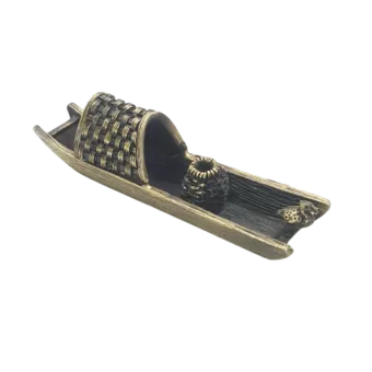 Porta Incienso Metal Barco Bronce 9.5 cm