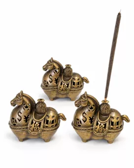Portaincienso caballo 5,3 cm – Lote de 3