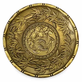 Plato para incienso y posavasos con decoración de loto y peces 9,3 cm
