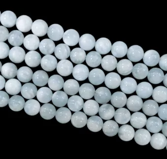 Perlas de Aguamarina A de 10mm en hilo de 40cm