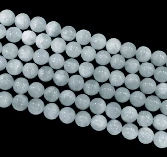 Perlas de Aguamarina AA de 10mm en hilo de 40cm