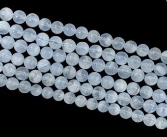 Perlas Redondas en Hilo Aguamarina AA 8–9 mm