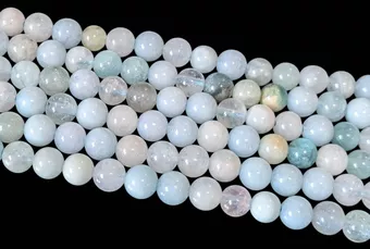 Cuentas de aguamarina multicolor, 6 mm, en una tira de 40 cm