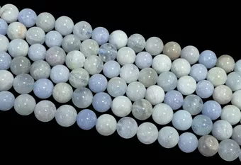 Cuentas de aguamarina multicolor de 8-9 mm en hilo de 40 cm