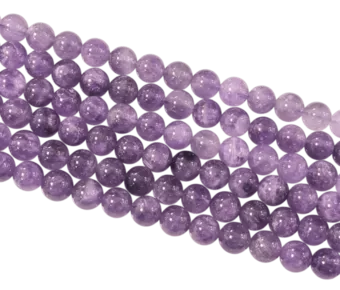 Hilo de Perlas Redondas de Amatista Lavanda A 10mm