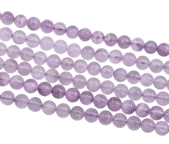 Hilo de Perlas Redondas de Amatista Lavanda A 6mm