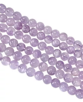 Hilo de Perlas Redondas de Amatista Lavanda A 8mm