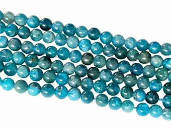 Cuentas Redondas de Apatita Azul A+ en Hilo 5.5mm
