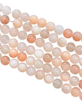 Hilo de Perlas Redondas de Aventurina Melocotón A 6mm