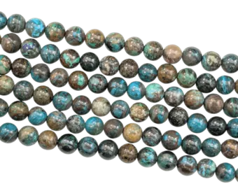 Perlas de Chrysocolla del Congo AA de 6mm en hilo de 40cm
