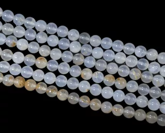 Perlas de  calcedonia azul A de 8mm en hilo de 40cm
