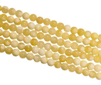Perlas de calcita naranja de 4 mm en hilo de 40 cm