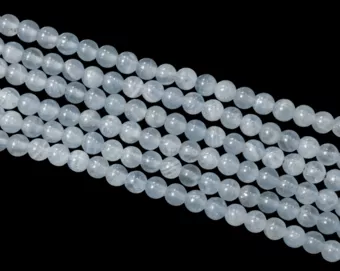 Cuentas AAA de calcita azul de 5,5 mm en alambre de 40 cm