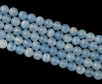 Cuentas de calcita azul AAA de 8,5 mm en alambre de 40 cm