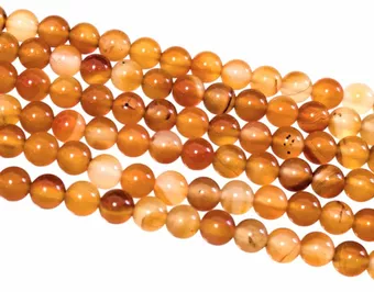 Hilo de Perlas Redondas de Cornalina A 6mm