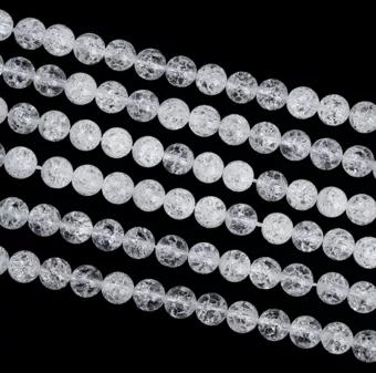 Hilo de Perlas Redondas de Cuarzo Craquelado A 8 mm