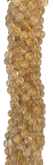 Hilo de Perlas Redondas de Cristal de Roca Rutilado A+ 5-6mm