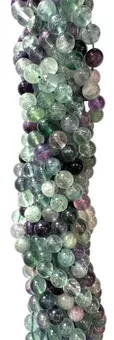 Hilo de Perlas Redondas Fluorita A 4 mm
