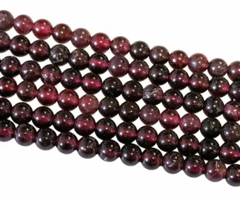 Hilo de Perlas Redondas de Granate Rojo A 4 mm