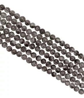 Cuentas redondas de cristal Herkimer A de 5,5-6,5 mm en alambre de 40 cm