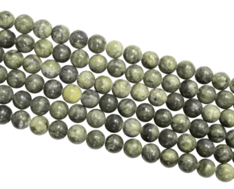 Cuentas de jade nefrita A de 10 mm en alambre de 40 cm