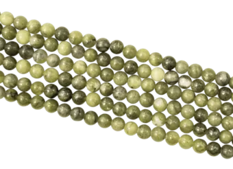 Cuentas de jade nefrita A de 4 mm en alambre de 40 cm