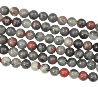 Hilo de Perlas Redondas de Jaspe Heliotropo Bloodstone A 10mm