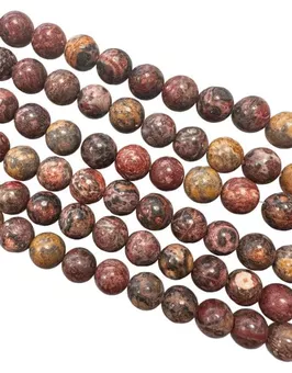 Hilo de Perlas Redondas de Jaspe Leopardo A 6mm