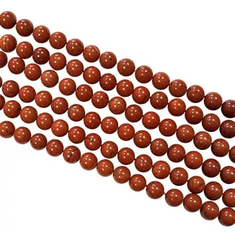 Hilo de Perlas Redondas de Jaspe Rojo A 6mm
