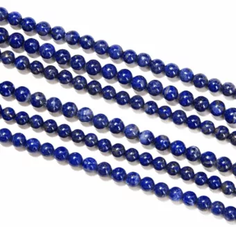 Hilo de Perlas Redondas de Lapislázuli A 4 mm