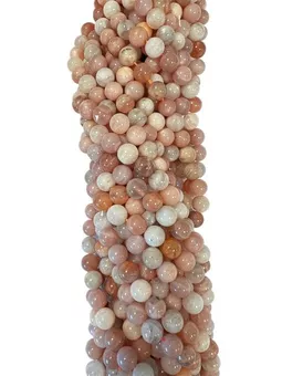 Perlas de piedra de luna Adularia multicolor de 6mm en hilo de 40cm