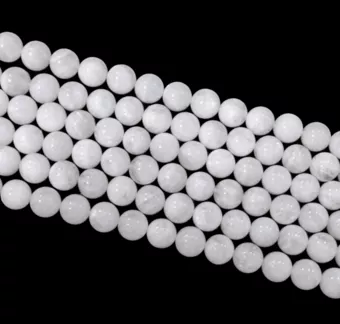 Hilo de Perlas Redondas de Piedra de Luna Blanca Peristerita AA 10 mm