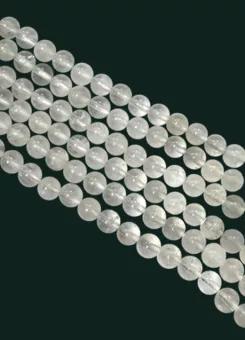 Peristerita transparente de piedra lunar blanca, cuentas de 6 mm en hilo de 40 cm