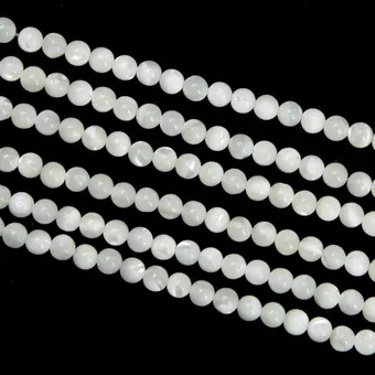 Hilo de Perlas Redondas Nácar A 4 mm