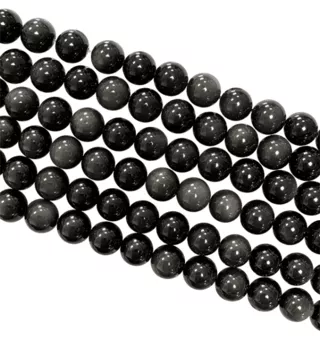 Perlas de Obsidiana Ojo Celestial AA de 8mm en hilo de 40cm