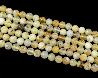 Cuentas de ópalo amarillo A de 6 mm en hilo de 40 cm