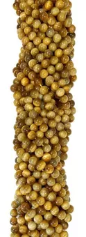 Hilo de Perlas Redondas de Ojo de Tigre Dorado AA 10mm