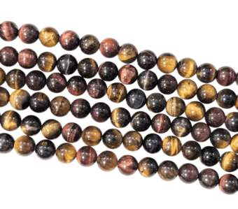 Hilo de Cuentas Redondas de Ojo de Tigre Multicolor A 8 mm