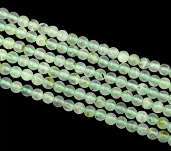 Cuentas de Prehnita A+ de 4.5 mm en alambre de 40 cm