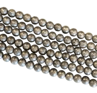 Hilo de Perlas Redondas Pirita A 6 mm