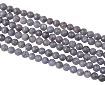 Perlas redondas AA de zafiro azul de 5-6 mm en hilo de 40 cm