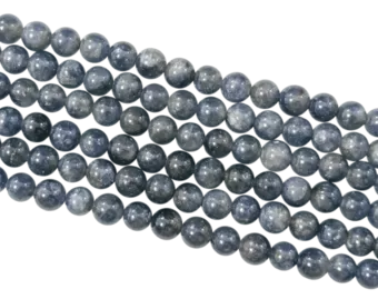 Perlas redondas AAA de zafiro azul de 5,5-6,5 mm en hilo de 40 cm