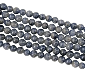 Perlas redondas AAA de zafiro azul de 6,5-7,5 mm en hilo de 40 cm