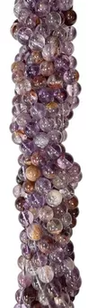 Perlas Redondas en Hilo Super Siete Cuarzo Fantasma Violeta AA 8–9 mm