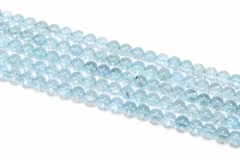 Perlas Redondas en Hilo Topacio Azul AAA 6,5 mm