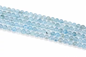 Perlas Redondas en Hilo Topacio Azul AAA 7.5-8 mm