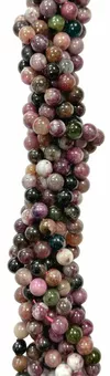 Hilo de Perlas Redondas de Turmalina Multicolor A 8mm