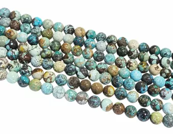 Perlas Redondas en Hilo Turquesa con Matriz A 6 mm