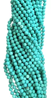 Turquénita natural Howlita teñida Cuentas de 4 mm en alambre de 40 cm
